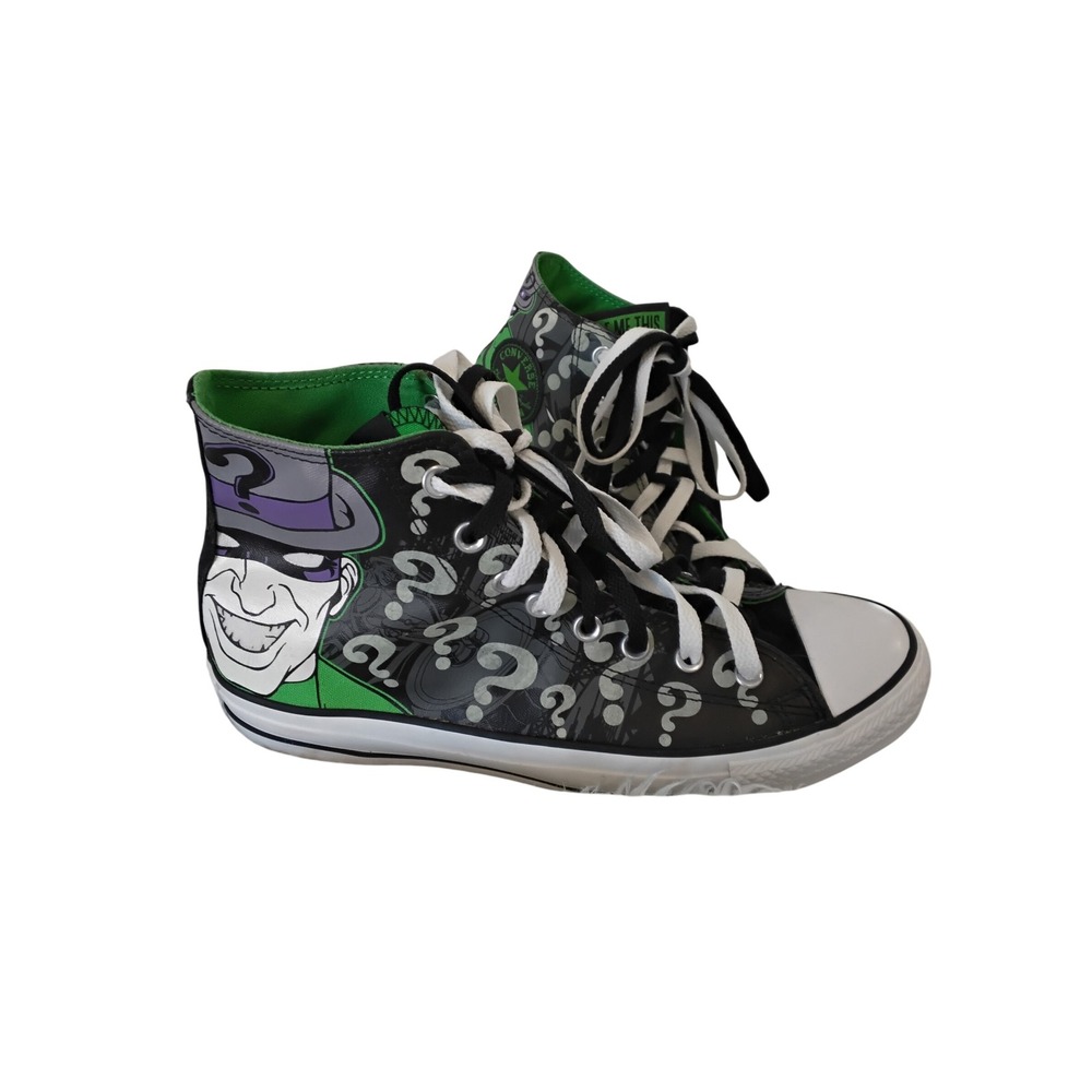 Converse All Star DC Comics The Riddler High Top Sneakers Shoes Black Green